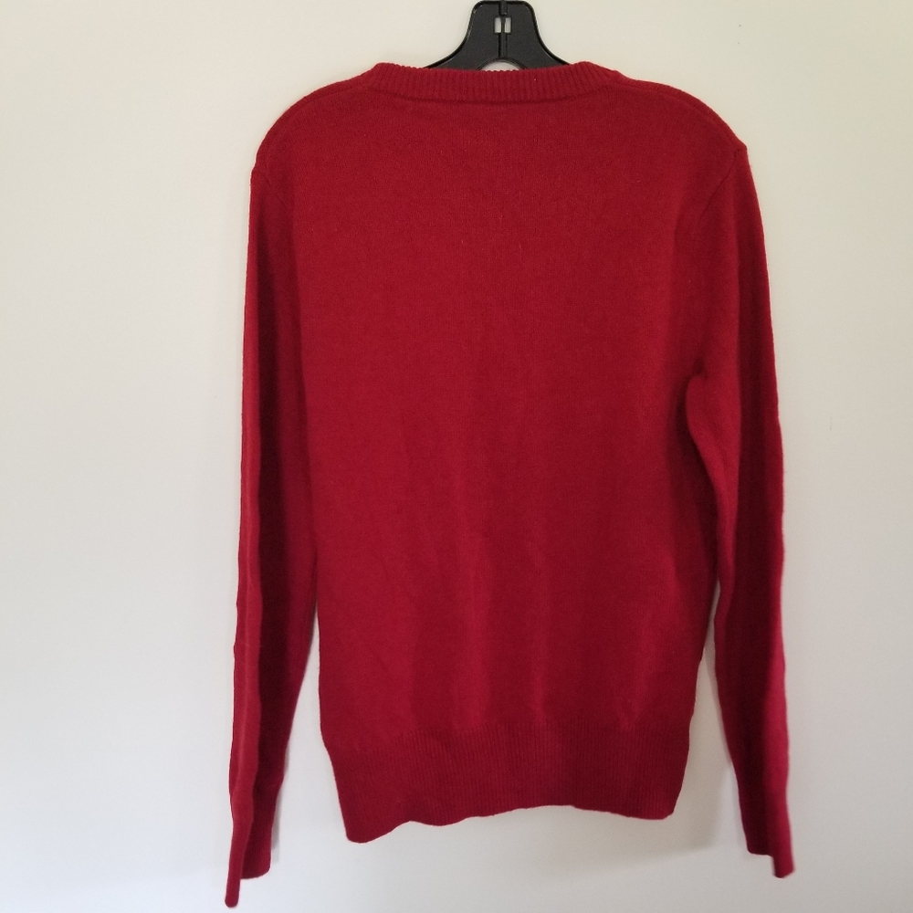 J. CREW 100% Lambswool Crewneck Pullover Sweater Crimson Red Slim Fit Size S
